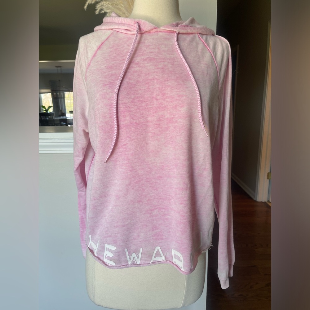 Jessica Simpson cropped pink lightweight hoodie top M